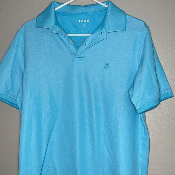 Izod men’s light blue short sleeve polo top size small - Picture 2 of 7